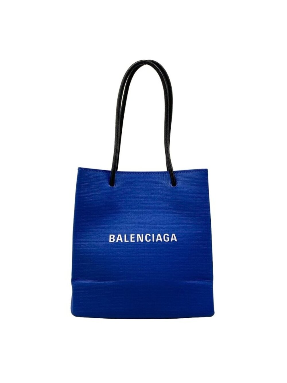 Balenciaga Tote Bag Shopping Xxs Blue Black White Leather